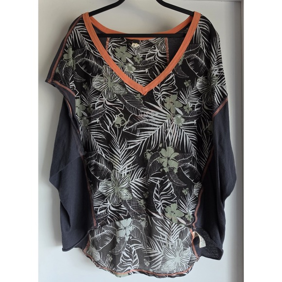 We The Free Tops - We The Free Sleeveless Blouse Women M Floral V-Neck Black Boho Top Hi-lo